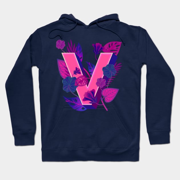 Letter V Monogram Hoodie by Art Cube